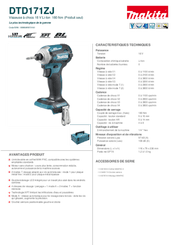 Electroportatifs - Perçeuses, visseuses - Visseuse à chocs 18V 180 NM DTD171ZJ