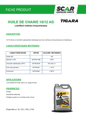 Lubrifiants - Motoculture - Huile de chaîne 10/12AD 5L